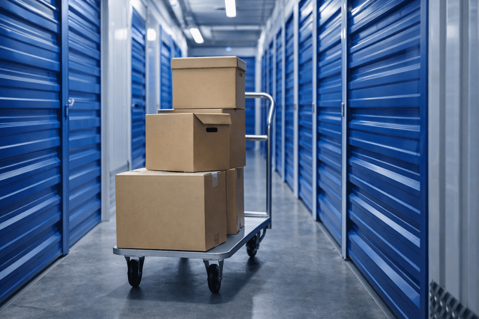 Self storage for business with shelving