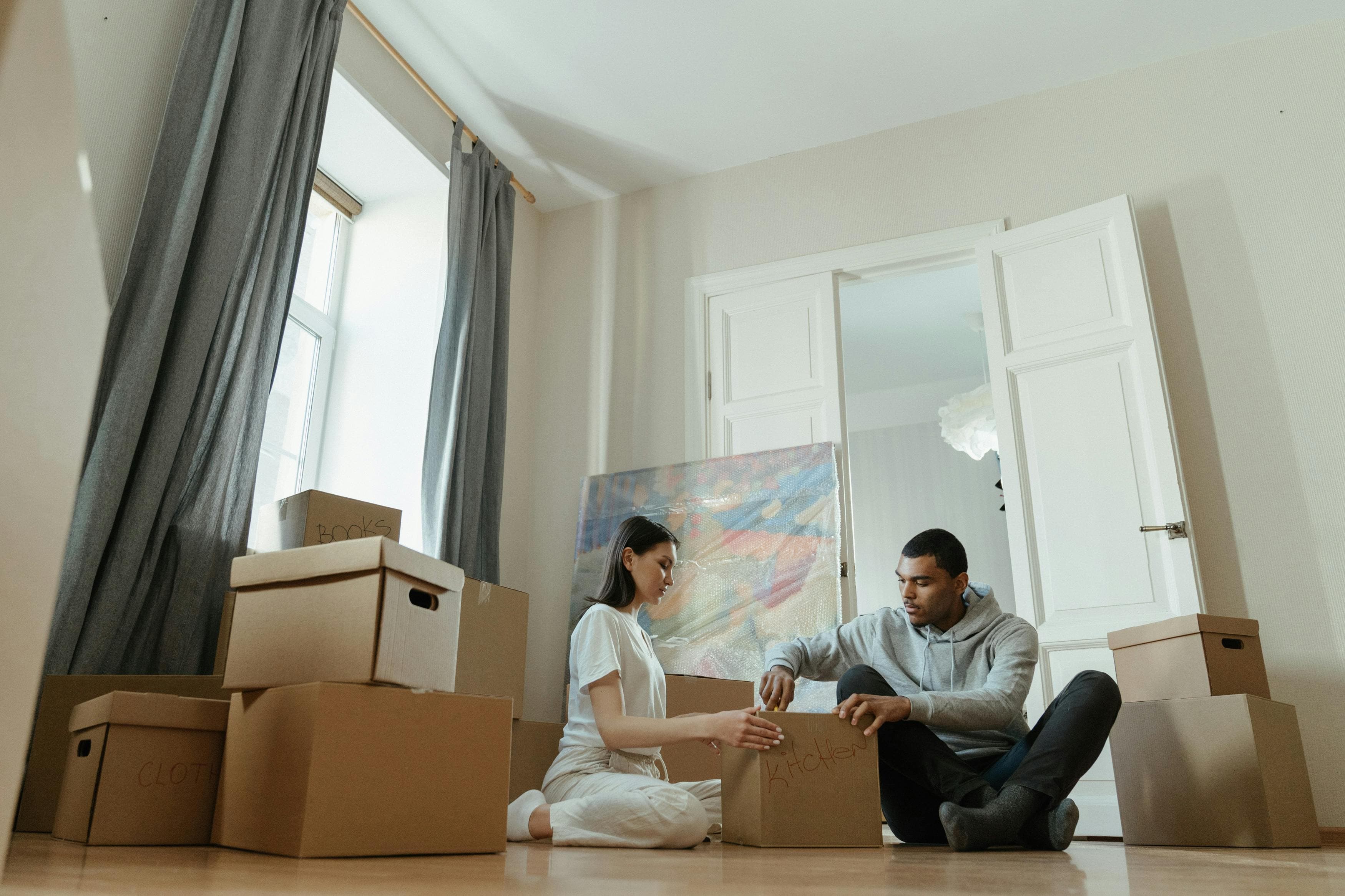 Fragile items packed in a mini storage unit for safe keeping.