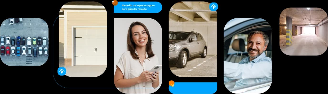 Persona buscando pensión de estacionamiento en la ciudad